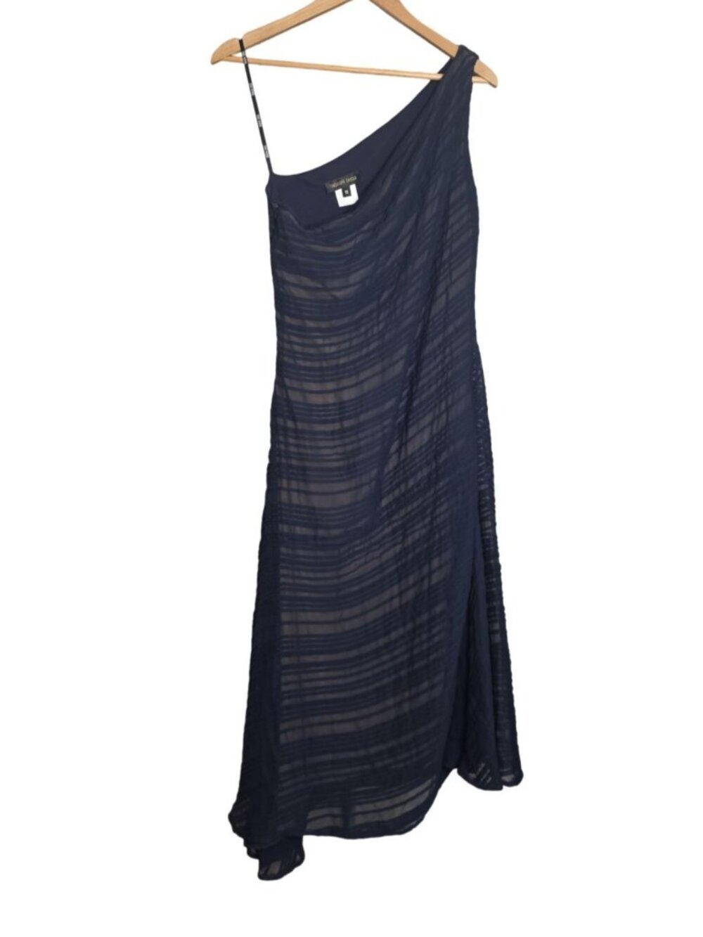 NWT Women's - Tadashi Shoji Navy Blue One Shoulder Formal Dress, Size 10 - Picture 2 of 11